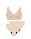 set aus gotyu bralette und periodenunterwäsche in beige 