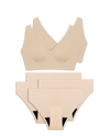 set aus gotyu bralette und periodenunterwäsche in beige 