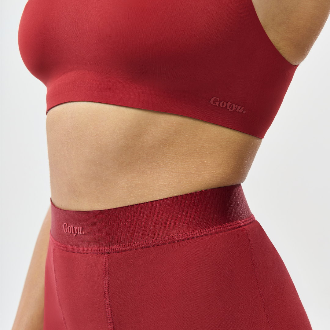 gotyu set aus bequemen braletter und Perioden boxer in rot