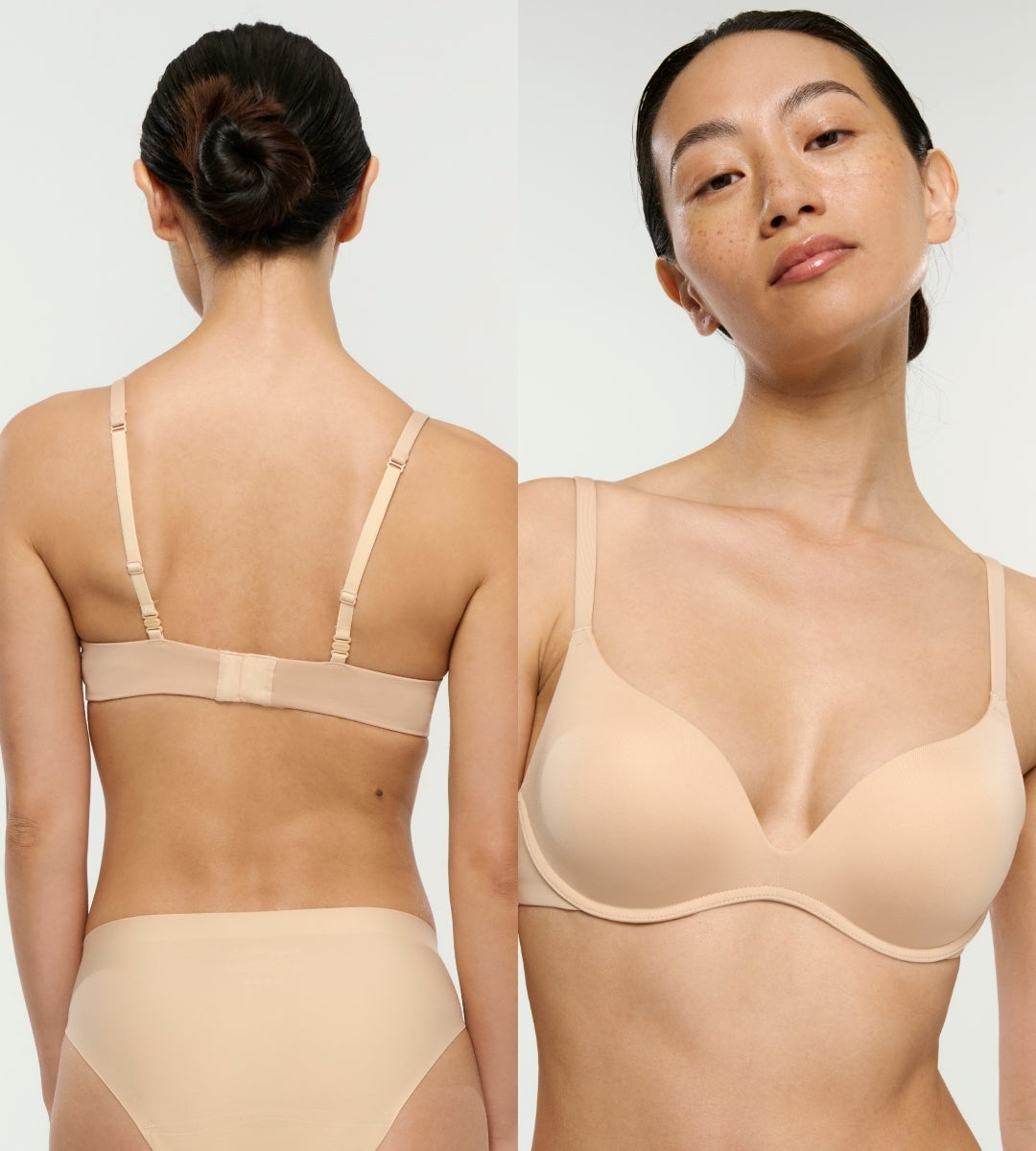 bh für kleine Brust in beige von vorne und hinten 
