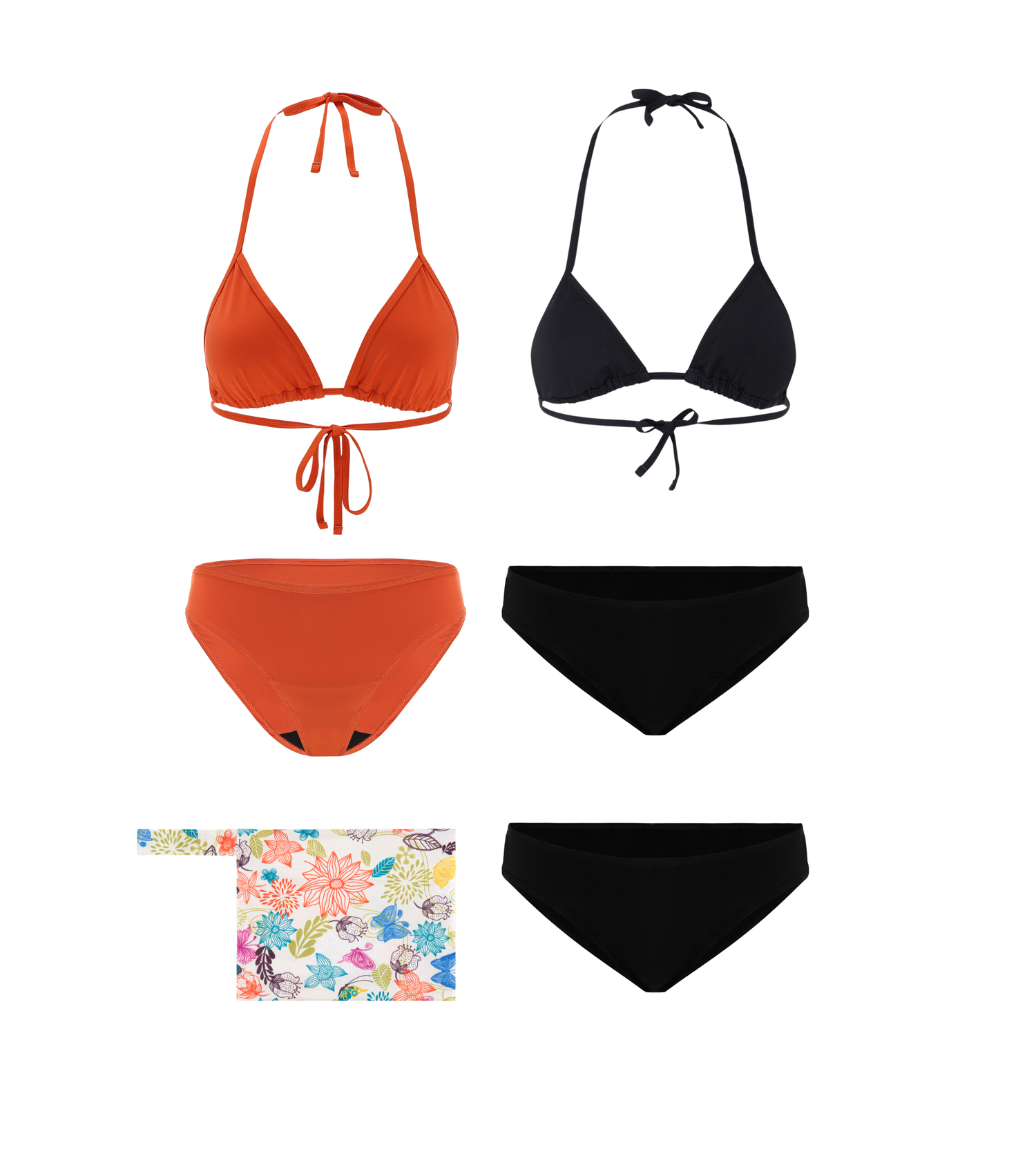 Perioden-Beachwear Starter Set 3-Periodenbeachwear + 2-Bikini Tops + Gratis Wetbag