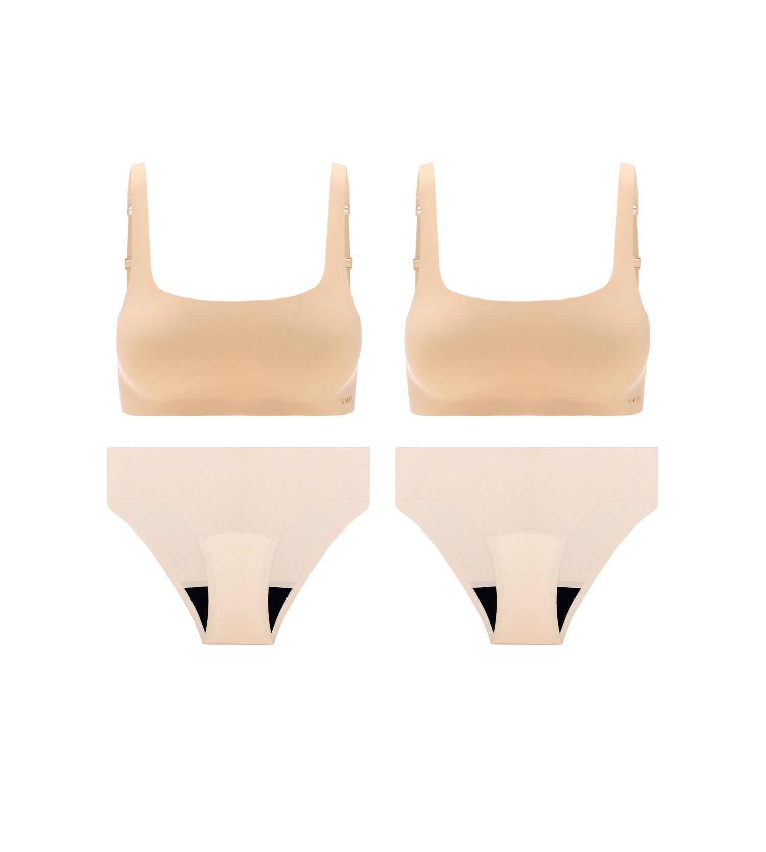 Seamless Comfort 4-Set mit Bh & Periodpanties