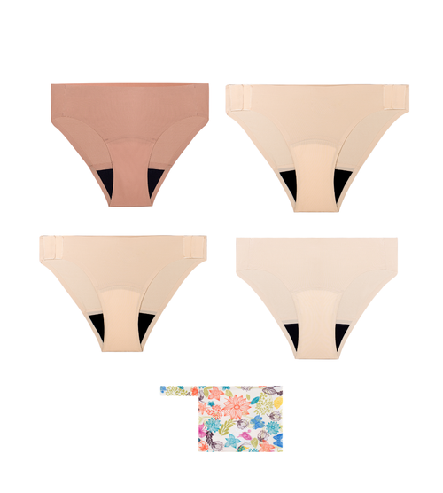 Invisible Spring Set — 4 nahtlose Periodenslips für sorglose Frühlingstage