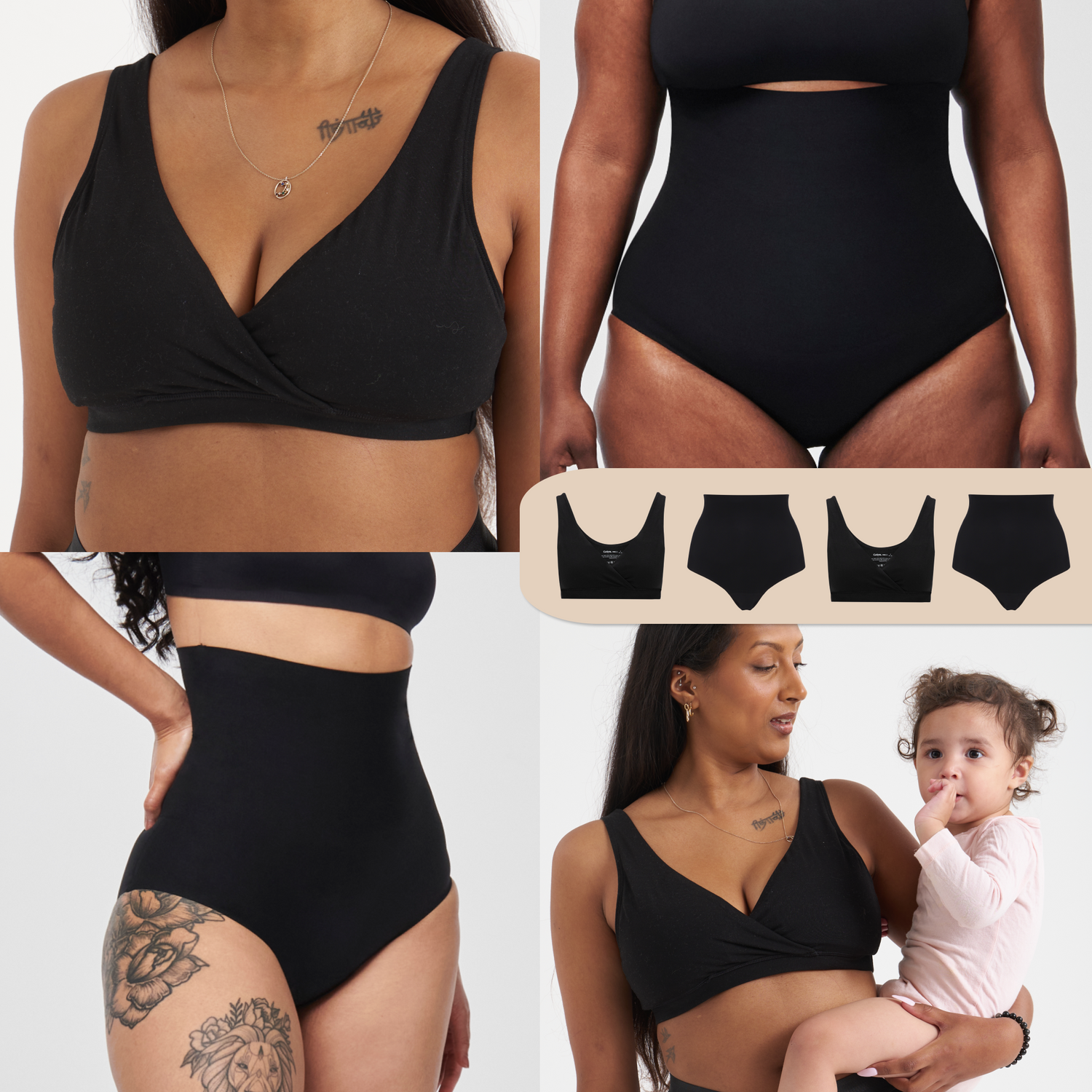 Mama Post-Partum Set — Still-BHs & Periodenslips für nach der Geburt