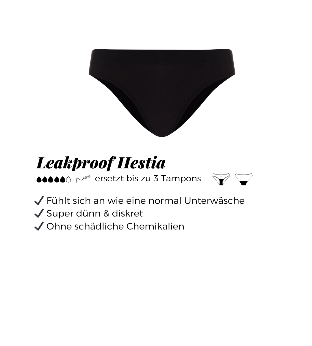 Eerste ondergoed voor tienerperiode, 3-pack + gratis wetbag