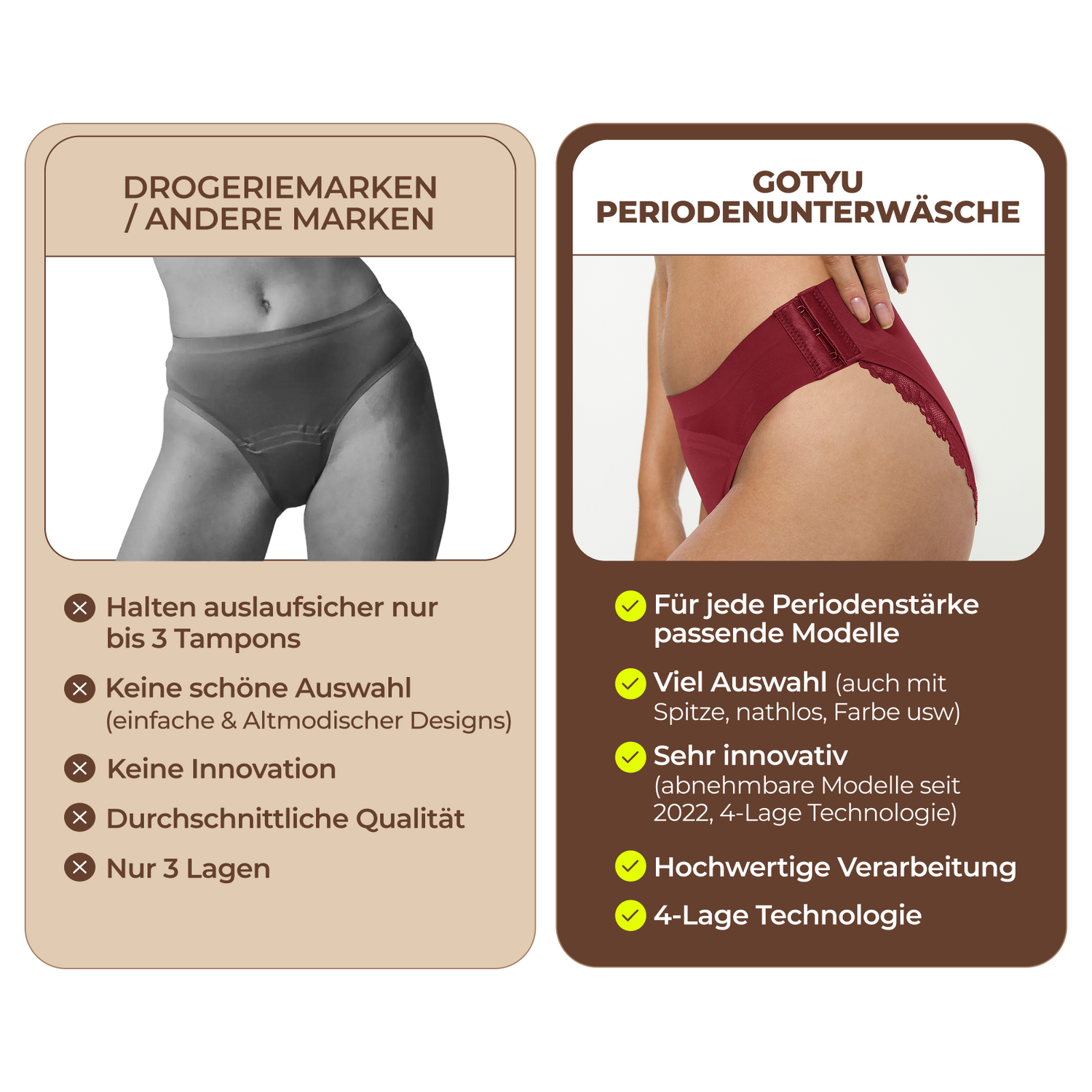 Detachable Nahtlose Leakproof Emilia mit Spitze (mit Verschluss)