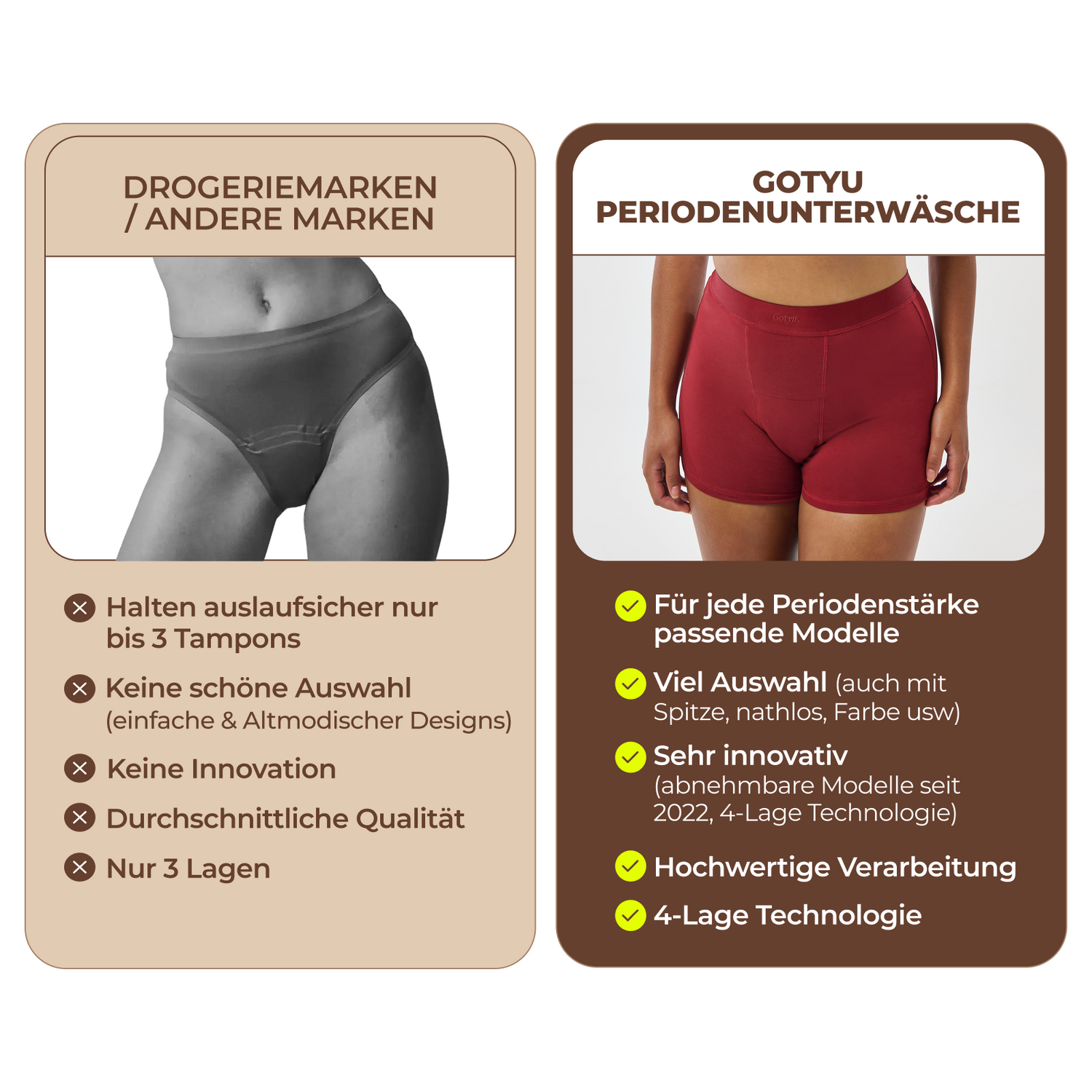 Peaceful Night Set — 4 Periodenslips für sehr starke Tage + Gratis Wetbag